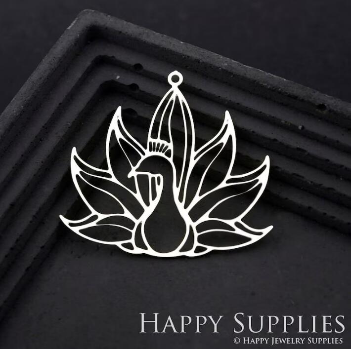 Stainless Steel Jewelry Charms, Raw Brass Charms, Peacock Geometric Charms, Earrings Findings, Stainless Steel Silver Jewelry Pendants, Brass Jewelry Findings, Stainless Steel Pendants Jewelry Wholesale (D1904)
