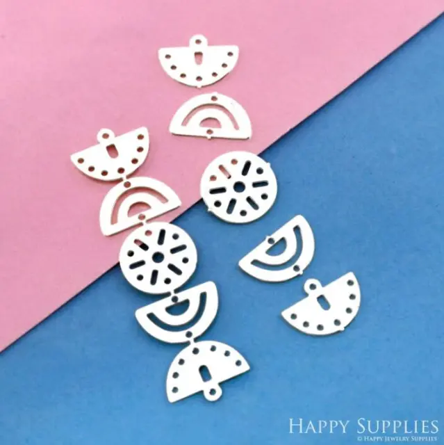 Stainless Steel Jewelry Charms, Raw Brass Charms,  Moon Charms, Earrings Findings, Stainless Steel Silver Jewelry Pendants, Brass Jewelry Findings, Stainless Steel Pendants Jewelry Wholesale (D2476)