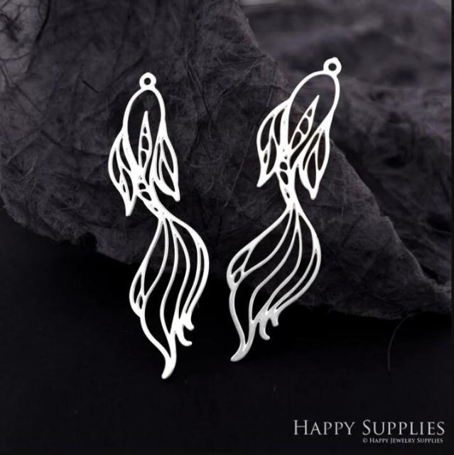 Stainless Steel Jewelry Charms, Raw Brass Charms, Fish Charms, Earrings Findings, Stainless Steel Silver Jewelry Pendants, Brass Jewelry Findings, Stainless Steel Pendants Jewelry Wholesale (D2108)