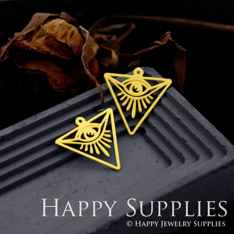 Stainless Steel Jewelry Charms, Raw Brass Charms, Triangle Charms, Earrings Findings, Stainless Steel Silver Jewelry Pendants, Brass Jewelry Findings, Stainless Steel Pendants Jewelry Wholesale (D541)