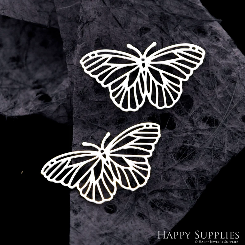 Stainless Steel Jewelry Charms, Raw Brass Charms, Moth Charms, Earrings Findings, Stainless Steel Silver Jewelry Pendants, Brass Jewelry Findings, Stainless Steel Pendants Jewelry Wholesale (D2019)