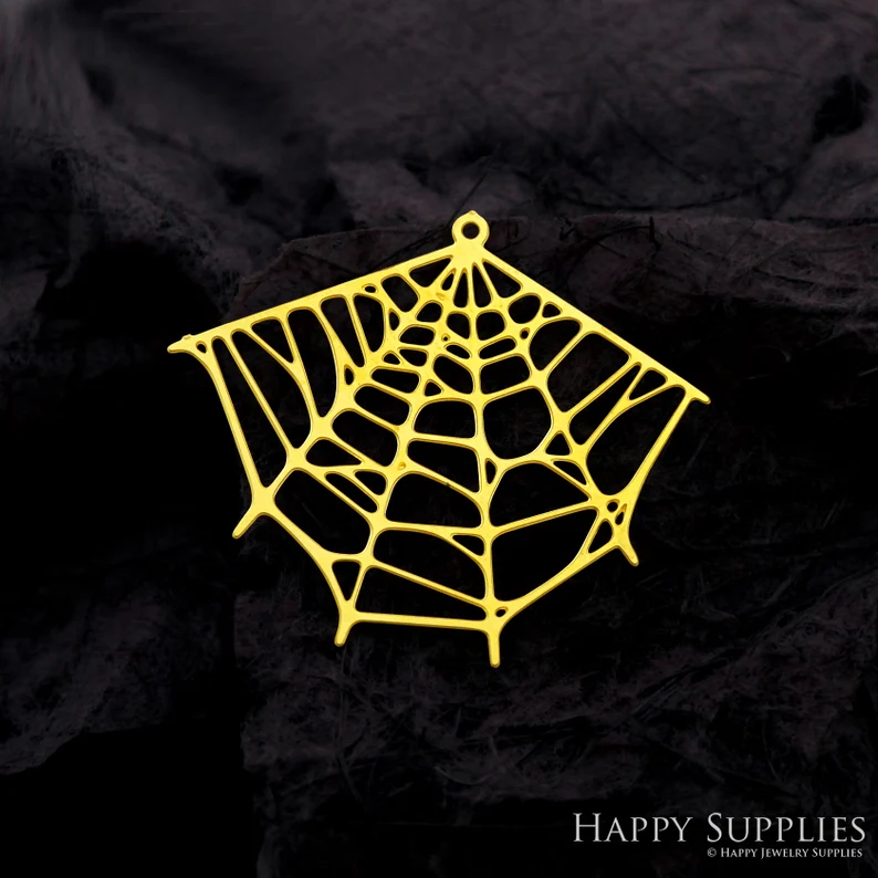 Stainless Steel Jewelry Charms, Raw Brass Charms, Spider Web Charms, Earrings Findings, Stainless Steel Silver Jewelry Pendants, Brass Jewelry Findings, Stainless Steel Pendants Jewelry Wholesale (D2119)
