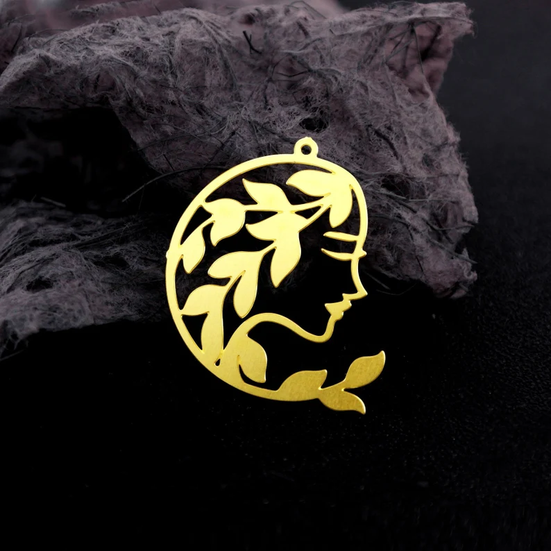 Stainless Steel Jewelry Charms, Raw Brass Charms, Geometric Girl Charms, Earrings Findings, Stainless Steel Silver Jewelry Pendants, Brass Jewelry Findings, Stainless Steel Pendants Jewelry Wholesale (D2140)