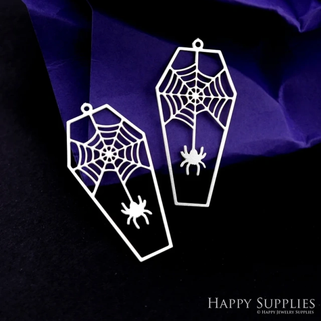 Stainless Steel Jewelry Charms, Raw Brass Charms, Spider's web Charms, Earrings Findings, Stainless Steel Silver Jewelry Pendants, Brass Jewelry Findings, Stainless Steel Pendants Jewelry Wholesale (D2215)