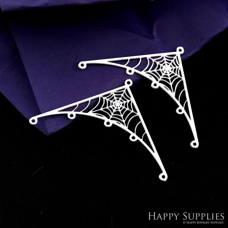 Stainless Steel Jewelry Charms, Raw Brass Charms, Spider's web Charms, Earrings Findings, Stainless Steel Silver Jewelry Pendants, Brass Jewelry Findings, Stainless Steel Pendants Jewelry Wholesale (D2225)
