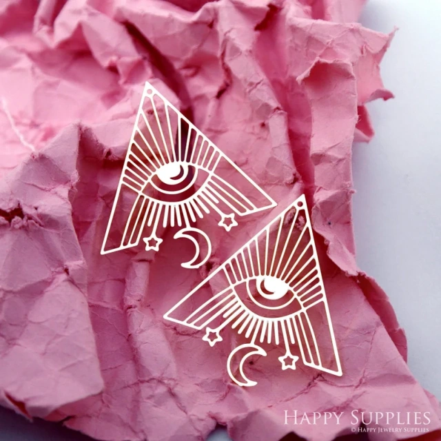 Stainless Steel Jewelry Charms, Raw Brass Charms, Geometric Eyes Charms, Earrings Findings, Stainless Steel Silver Jewelry Pendants, Brass Jewelry Findings, Stainless Steel Pendants Jewelry Wholesale (D2238)