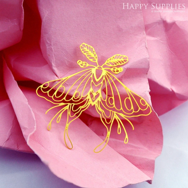 Stainless Steel Jewelry Charms, Raw Brass Charms, Moth Charms, Earrings Findings, Stainless Steel Silver Jewelry Pendants, Brass Jewelry Findings, Stainless Steel Pendants Jewelry Wholesale (D2244)