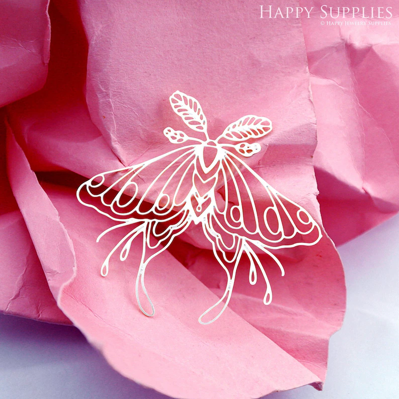Stainless Steel Jewelry Charms, Raw Brass Charms, Moth Charms, Earrings Findings, Stainless Steel Silver Jewelry Pendants, Brass Jewelry Findings, Stainless Steel Pendants Jewelry Wholesale (D2244)