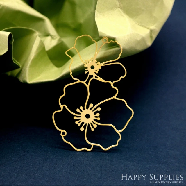 Stainless Steel Jewelry Charms, Raw Brass Charms, Flower Charms, Earrings Findings, Stainless Steel Silver Jewelry Pendants, Brass Jewelry Findings, Stainless Steel Pendants Jewelry Wholesale (D2313)