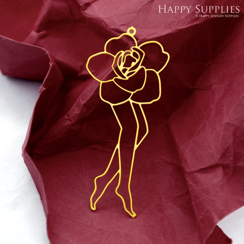 Stainless Steel Jewelry Charms, Raw Brass Charms, Flower Charms, Earrings Findings, Stainless Steel Silver Jewelry Pendants, Brass Jewelry Findings, Stainless Steel Pendants Jewelry Wholesale (D2350)