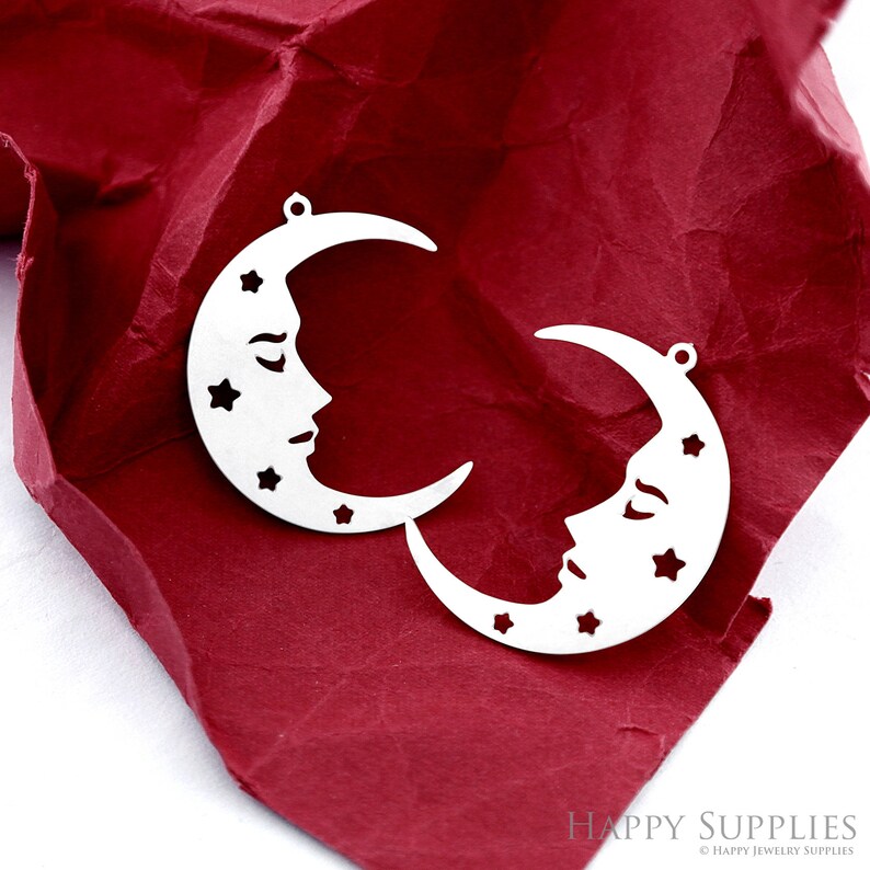 Stainless Steel Jewelry Charms, Raw Brass Charms, Geometric Moon  Charms, Earrings Findings, Stainless Steel Silver Jewelry Pendants, Brass Jewelry Findings, Stainless Steel Pendants Jewelry Wholesale (D2358)