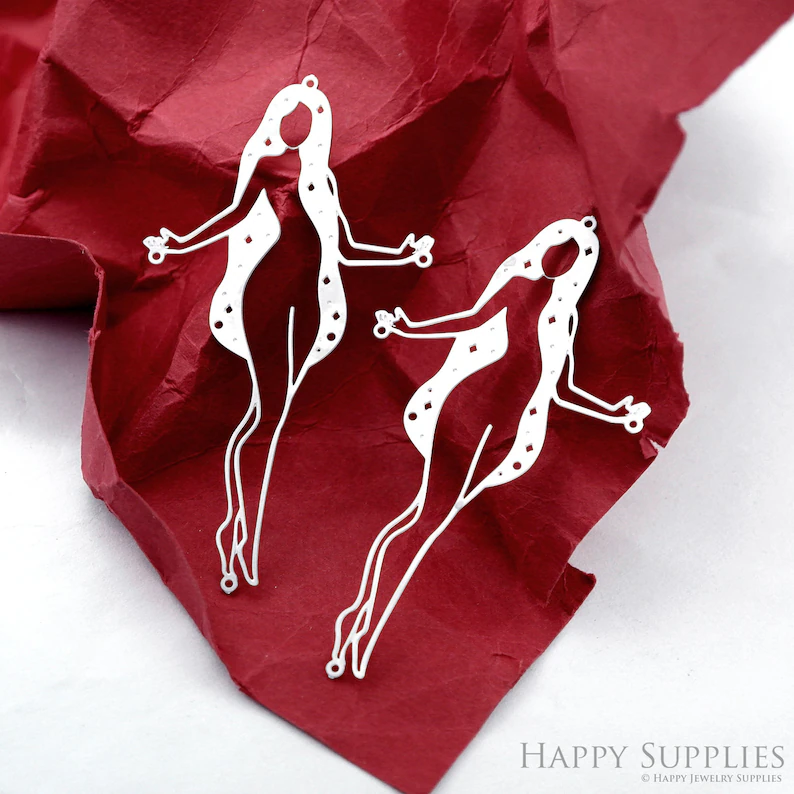 Stainless Steel Jewelry Charms, Raw Brass Charms, Woman Charms, Earrings Findings, Stainless Steel Silver Jewelry Pendants, Brass Jewelry Findings, Stainless Steel Pendants Jewelry Wholesale (D2349)