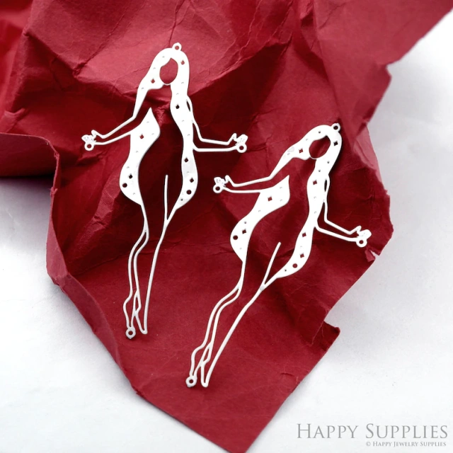 Stainless Steel Jewelry Charms, Raw Brass Charms, Woman Charms, Earrings Findings, Stainless Steel Silver Jewelry Pendants, Brass Jewelry Findings, Stainless Steel Pendants Jewelry Wholesale (D2349)