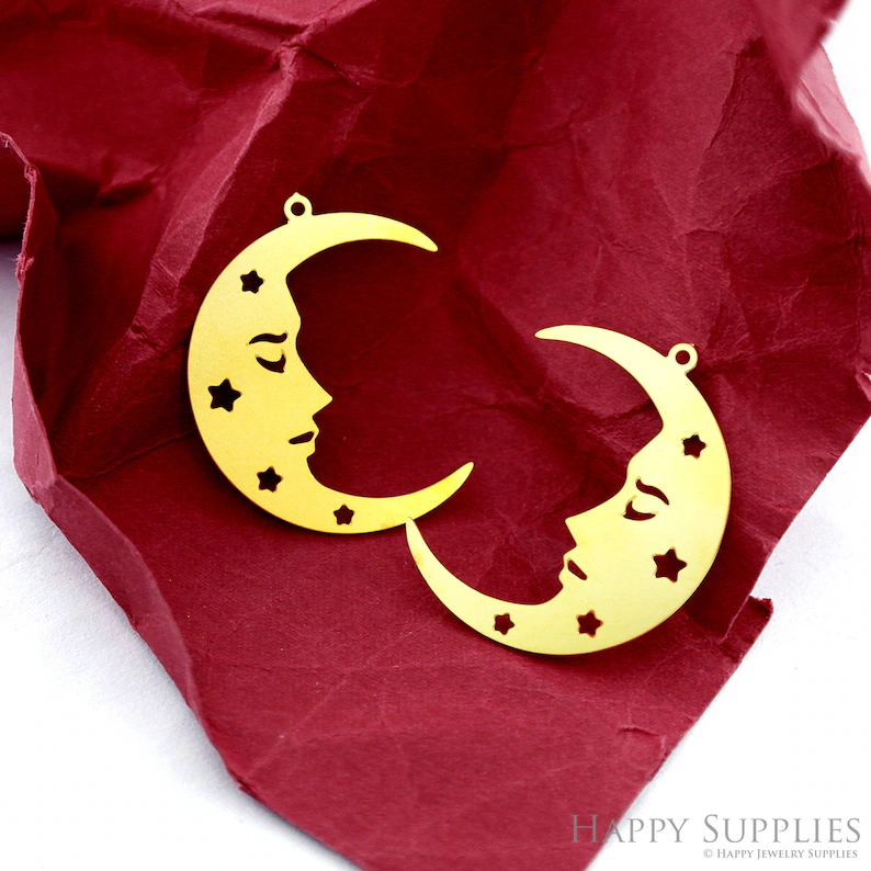 Stainless Steel Jewelry Charms, Raw Brass Charms, Geometric Moon  Charms, Earrings Findings, Stainless Steel Silver Jewelry Pendants, Brass Jewelry Findings, Stainless Steel Pendants Jewelry Wholesale (D2358)