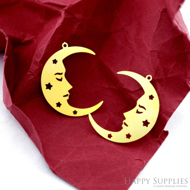 Stainless Steel Jewelry Charms, Raw Brass Charms, Geometric Moon  Charms, Earrings Findings, Stainless Steel Silver Jewelry Pendants, Brass Jewelry Findings, Stainless Steel Pendants Jewelry Wholesale (D2358)