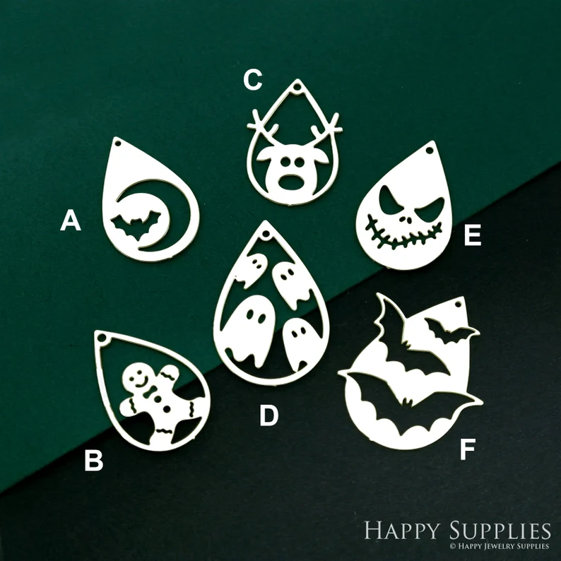 Stainless Steel Jewelry Charms, Raw Brass Charms, Bat Charms, Earrings Findings, Stainless Steel Silver Jewelry Pendants, Brass Jewelry Findings, Stainless Steel Pendants Jewelry Wholesale (D2402)