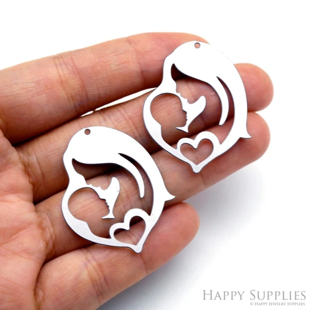 Stainless Steel Jewelry Charms, Raw Brass Charms, Mama Charms, Earrings Findings, Stainless Steel Silver Jewelry Pendants, Brass Jewelry Findings, Stainless Steel Pendants Jewelry Wholesale (D164)