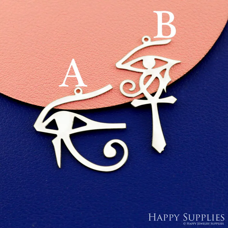 Stainless Steel Jewelry Charms, Raw Brass Charms,  Eyes Charms, Earrings Findings, Stainless Steel Silver Jewelry Pendants, Brass Jewelry Findings, Stainless Steel Pendants Jewelry Wholesale (D2850)