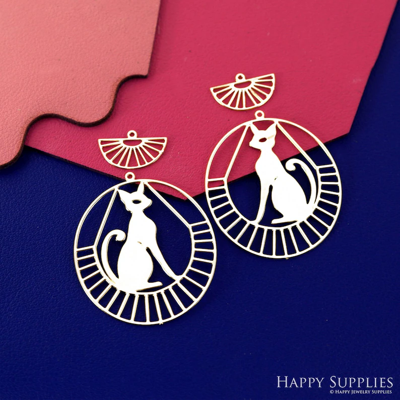 Stainless Steel Jewelry Charms, Raw Brass Charms, Cat Charms, Earrings Findings, Stainless Steel Silver Jewelry Pendants, Brass Jewelry Findings, Stainless Steel Pendants Jewelry Wholesale (D2891)