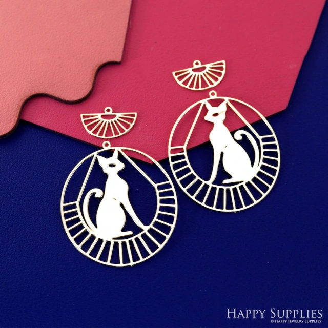 Stainless Steel Jewelry Charms, Raw Brass Charms, Cat Charms, Earrings Findings, Stainless Steel Silver Jewelry Pendants, Brass Jewelry Findings, Stainless Steel Pendants Jewelry Wholesale (D2891)