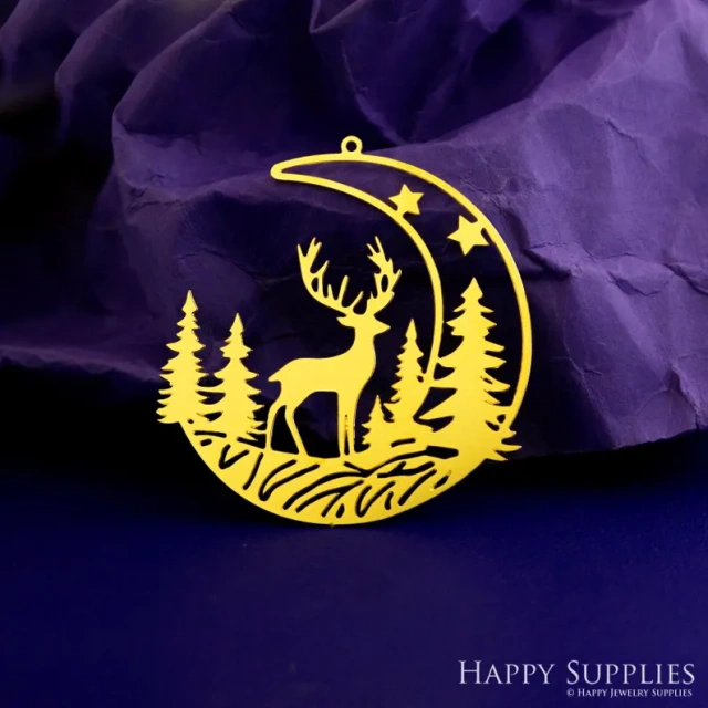 Stainless Steel Jewelry Charms, Raw Brass Charms, Christmas deer Charms, Earrings Findings, Stainless Steel Silver Jewelry Pendants, Brass Jewelry Findings, Stainless Steel Pendants Jewelry Wholesale (D2906)