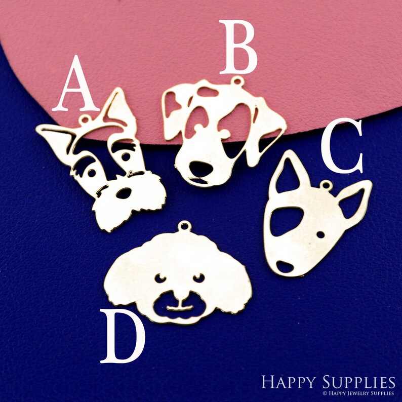 2pcs Stainless Steel Jewelry Charms, Raw Brass Charms,  Dog Charms, Earrings Findings, Stainless Steel Silver Jewelry Pendants, Brass Jewelry Findings, Stainless Steel Pendants Jewelry Wholesale (D2895)