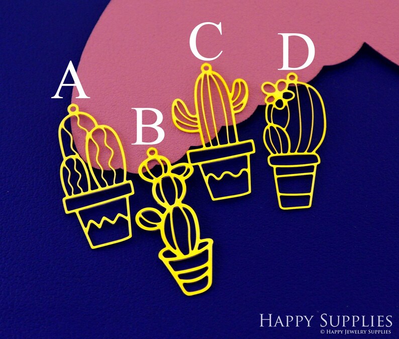 Stainless Steel Jewelry Charms, Raw Brass Charms, Cactus Charms, Earrings Findings, Stainless Steel Silver Jewelry Pendants, Brass Jewelry Findings, Stainless Steel Pendants Jewelry Wholesale (D2863)