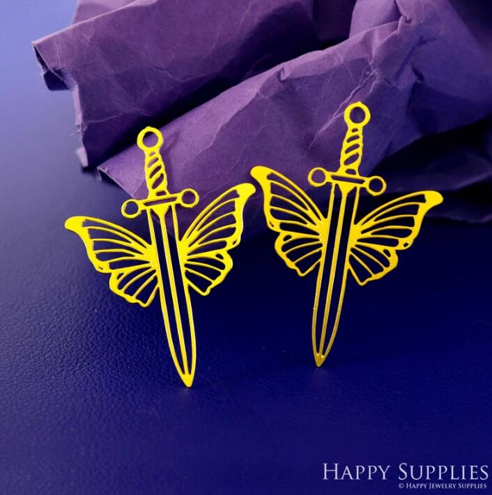 Stainless Steel Jewelry Charms, Raw Brass Charms, Sword Charms, Earrings Findings, Stainless Steel Silver Jewelry Pendants, Brass Jewelry Findings, Stainless Steel Pendants Jewelry Wholesale (D2880)
