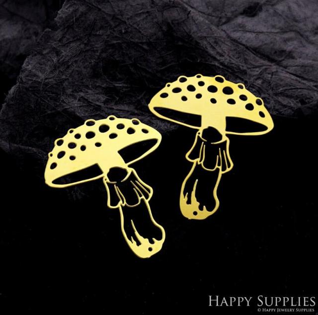 Stainless Steel Jewelry Charms, Raw Brass Charms,Mushroom Geometric Charms, Earrings Findings, Wolf Stainless Steel Silver Jewelry Pendants, Brass Jewelry Findings, Stainless Steel Pendants Jewelry Wholesale (D2117)