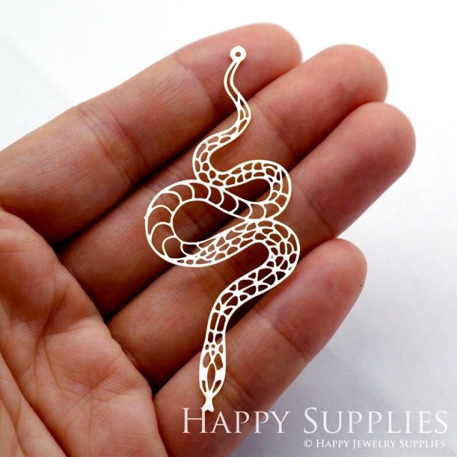 Stainless Steel Jewelry Charms, Raw Brass Charms, Snake Geometric Charms, Earrings Findings, Stainless Steel Silver Jewelry Pendants, Brass Jewelry Findings, Stainless Steel Pendants Jewelry Wholesale (D1631)