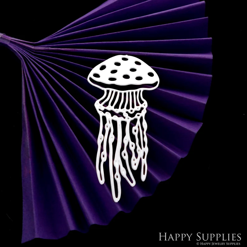 Stainless Steel Jewelry Charms, Raw Brass Charms, Jellyfish Charms, Earrings Findings, Stainless Steel Silver Jewelry Pendants, Brass Jewelry Findings, Stainless Steel Pendants Jewelry Wholesale (D2032)