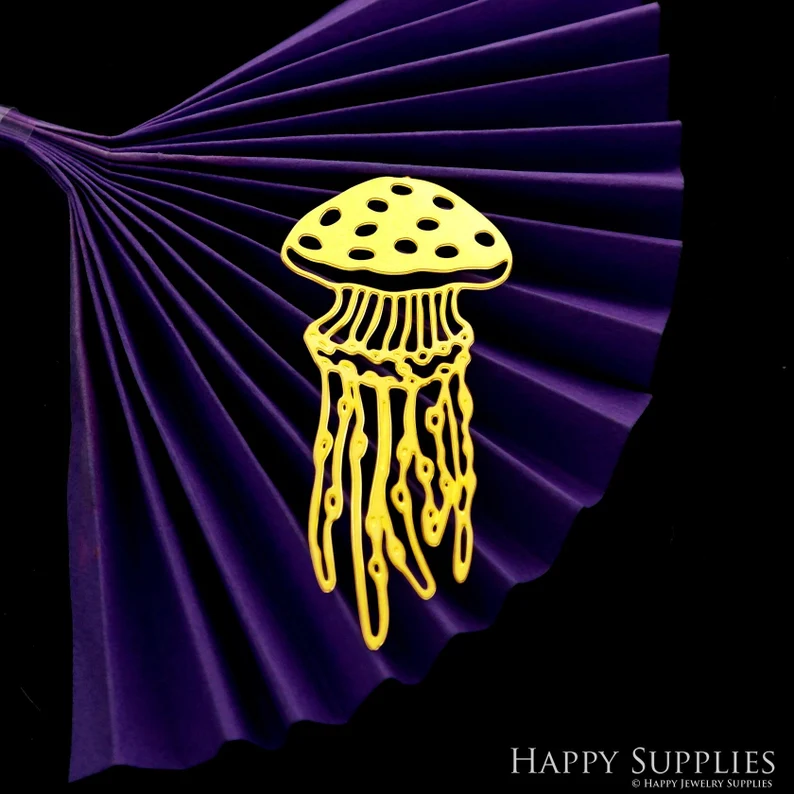 Stainless Steel Jewelry Charms, Raw Brass Charms, Jellyfish Charms, Earrings Findings, Stainless Steel Silver Jewelry Pendants, Brass Jewelry Findings, Stainless Steel Pendants Jewelry Wholesale (D2032)