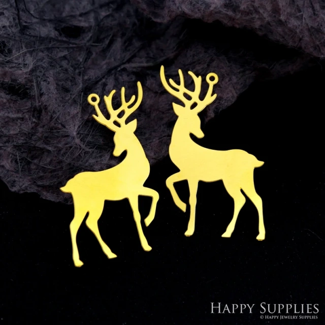 Stainless Steel Jewelry Charms, Raw Brass Charms,Deer Charms, Earrings Findings, Wolf Stainless Steel Silver Jewelry Pendants, Brass Jewelry Findings, Stainless Steel Pendants Jewelry Wholesale (D2121)