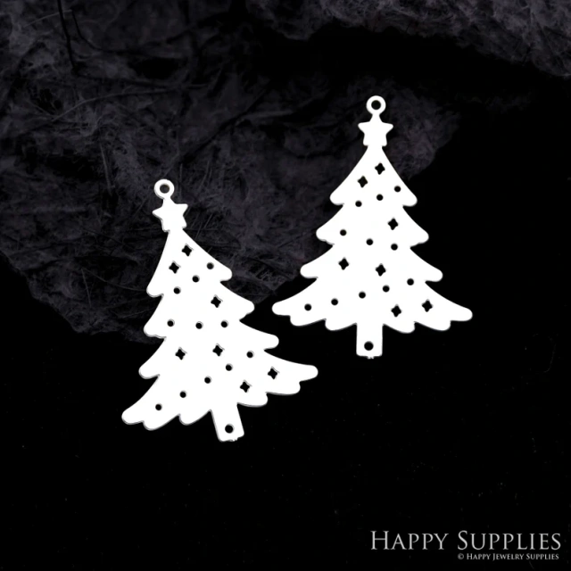 Stainless Steel Jewelry Charms, Raw Brass Charms, Christmas Tree Charms, Earrings Findings, Wolf Stainless Steel Silver Jewelry Pendants, Brass Jewelry Findings, Stainless Steel Pendants Jewelry Wholesale (D2114)