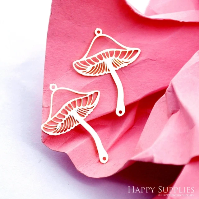 Stainless Steel Jewelry Charms, Raw Brass Charms, Geometry Mushroom Charms, Earrings Findings, Stainless Steel Silver Jewelry Pendants, Brass Jewelry Findings, Stainless Steel Pendants Jewelry Wholesale (D2251)