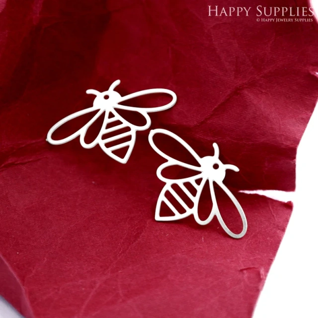 Stainless Steel Jewelry Charms, Raw Brass Charms, Geometric Bee Charms, Earrings Findings, Wolf Stainless Steel Silver Jewelry Pendants, Brass Jewelry Findings, Stainless Steel Pendants Jewelry Wholesale (D2361)