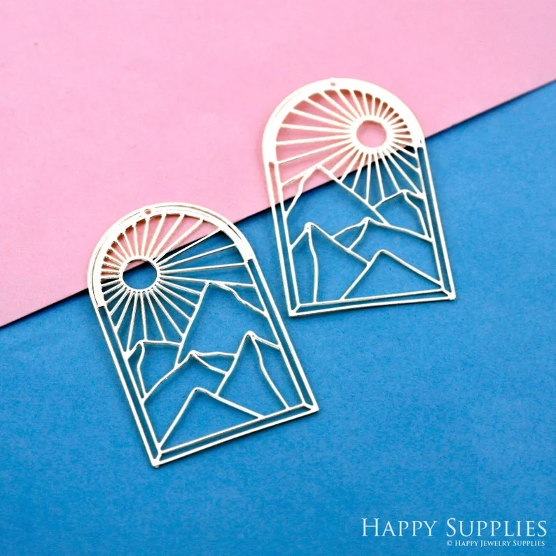 Stainless Steel Jewelry Charms, Raw Brass Charms, Semicircle Charms, Earrings Findings, Stainless Steel Silver Jewelry Pendants, Brass Jewelry Findings, Stainless Steel Pendants Jewelry Wholesale (D2484)