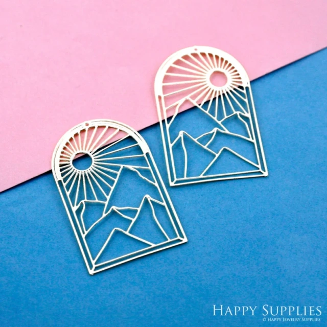 Stainless Steel Jewelry Charms, Raw Brass Charms, Semicircle Charms, Earrings Findings, Wolf Stainless Steel Silver Jewelry Pendants, Brass Jewelry Findings, Stainless Steel Pendants Jewelry Wholesale (D2484)