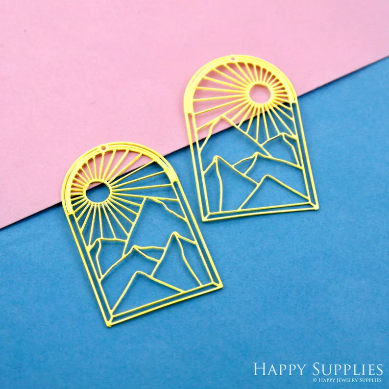 Stainless Steel Jewelry Charms, Raw Brass Charms, Semicircle Charms, Earrings Findings, Stainless Steel Silver Jewelry Pendants, Brass Jewelry Findings, Stainless Steel Pendants Jewelry Wholesale (D2484)