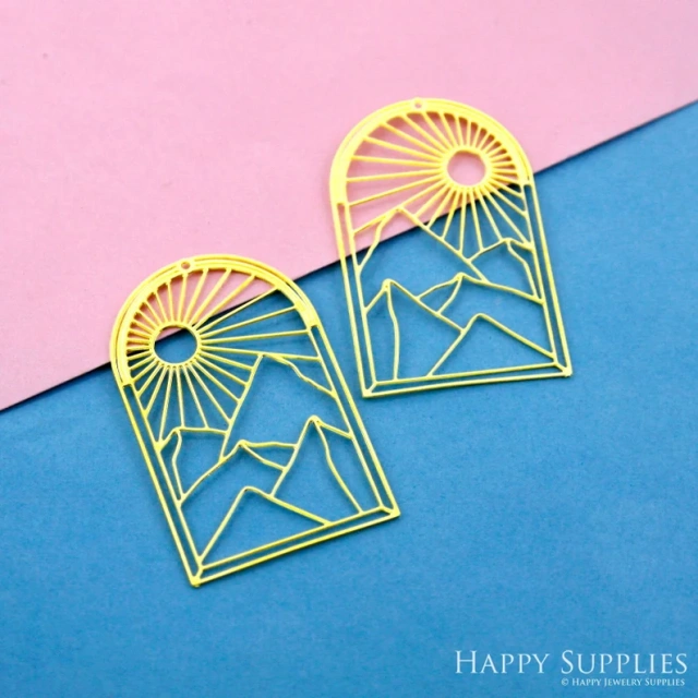 Stainless Steel Jewelry Charms, Raw Brass Charms, Semicircle Charms, Earrings Findings, Wolf Stainless Steel Silver Jewelry Pendants, Brass Jewelry Findings, Stainless Steel Pendants Jewelry Wholesale (D2484)
