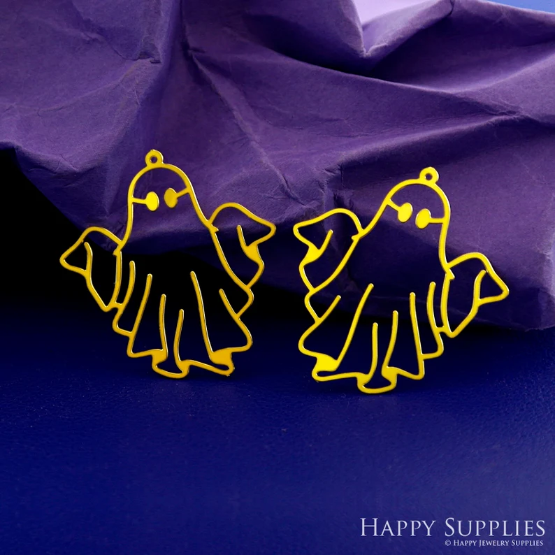 Stainless Steel Jewelry Charms, Raw Brass Charms, Geometry Ghost Charms, Earrings Findings, Stainless Steel Silver Jewelry Pendants, Brass Jewelry Findings, Stainless Steel Pendants Jewelry Wholesale (D2478)