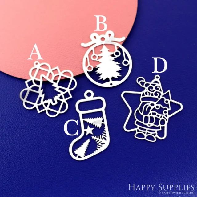 Stainless Steel Jewelry Charms, Raw Brass Charms,Snowflake Charms, Earrings Findings, Stainless Steel Silver Jewelry Pendants, Brass Jewelry Findings, Stainless Steel Pendants Jewelry Wholesale (D2839)