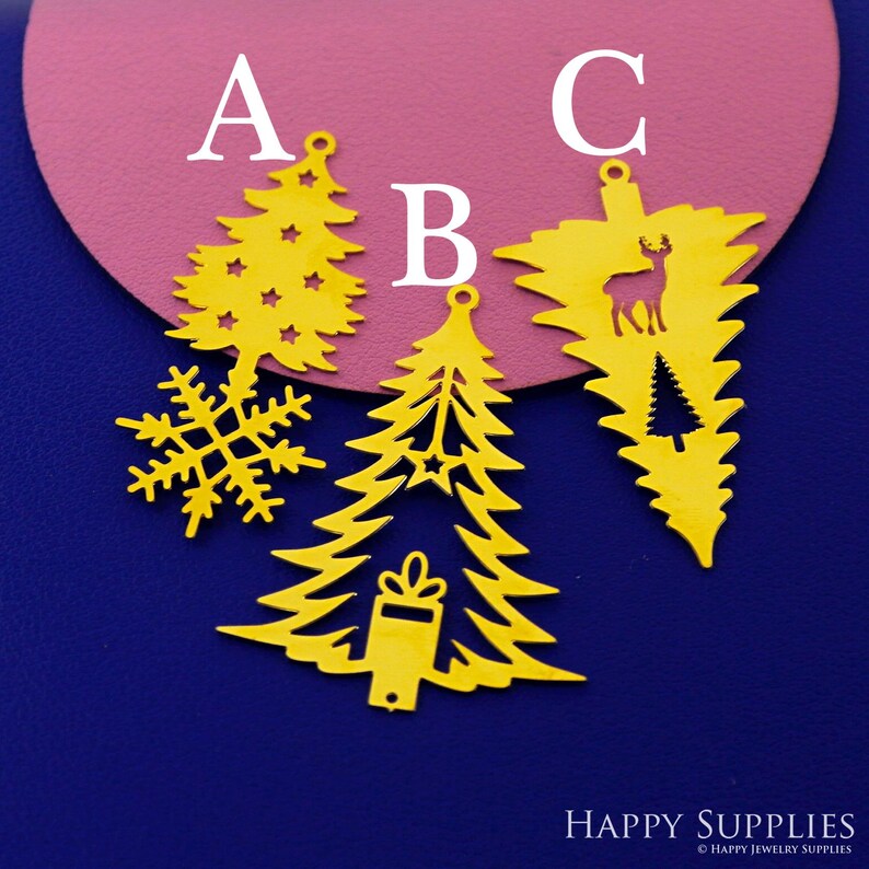 Stainless Steel Jewelry Charms, Raw Brass Charms, Christmas Tree Charms, Earrings Findings, Stainless Steel Silver Jewelry Pendants, Brass Jewelry Findings, Stainless Steel Pendants Jewelry Wholesale (D2834)