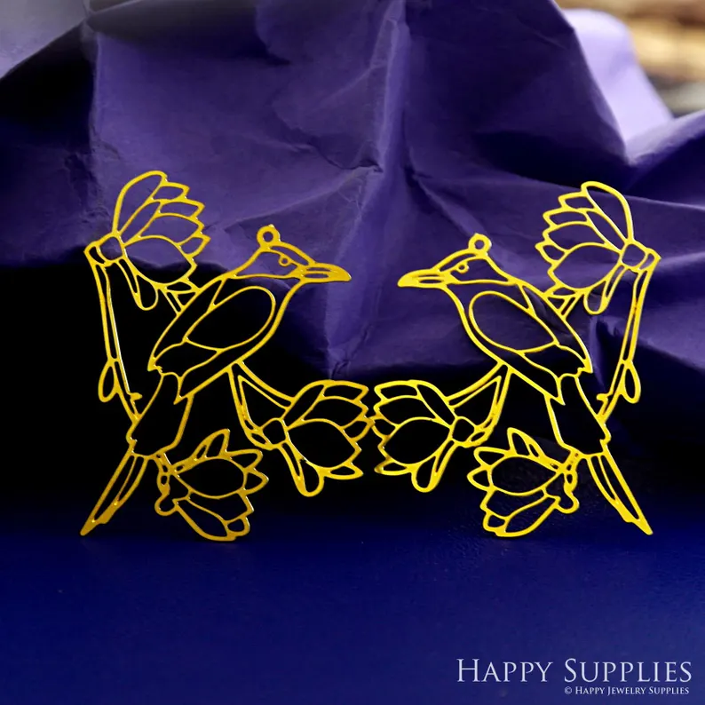 Stainless Steel Jewelry Charms, Raw Brass Charms,Bird Charms, Earrings Findings,  Stainless Steel Silver Jewelry Pendants, Brass Jewelry Findings, Stainless Steel Pendants Jewelry Wholesale (D2845)
