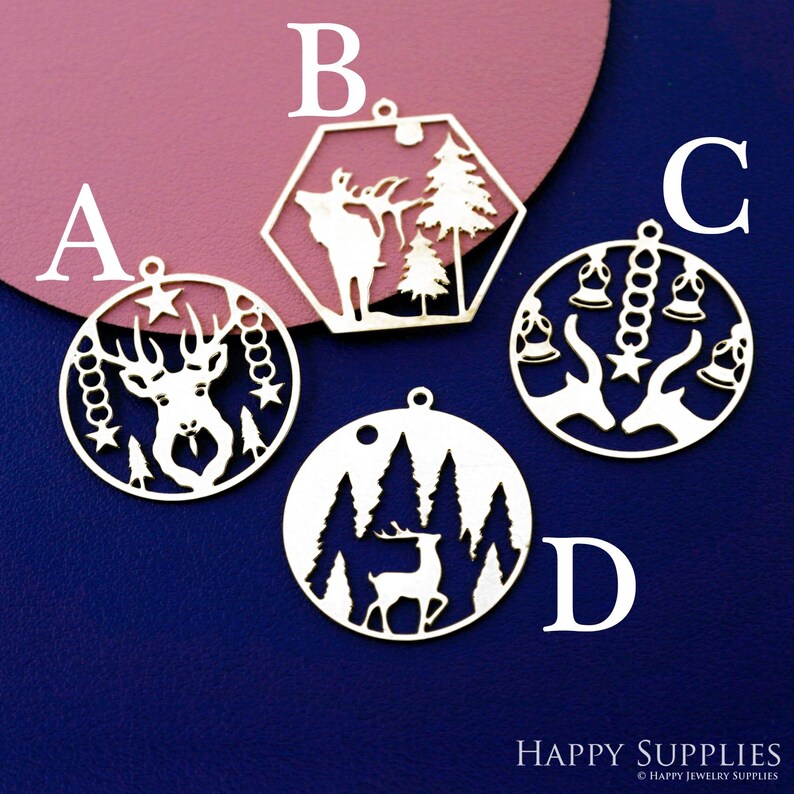 Stainless Steel Jewelry Charms, Raw Brass Charms, Christmas Charms, Earrings Findings, Stainless Steel Silver Jewelry Pendants, Brass Jewelry Findings, Stainless Steel Pendants Jewelry Wholesale (D2833)