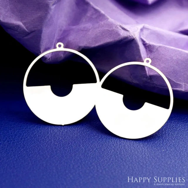 Stainless Steel Jewelry Charms, Raw Brass Charms, Circle Charms, Earrings Findings, Stainless Steel Silver Jewelry Pendants, Brass Jewelry Findings, Stainless Steel Pendants Jewelry Wholesale (D1135)