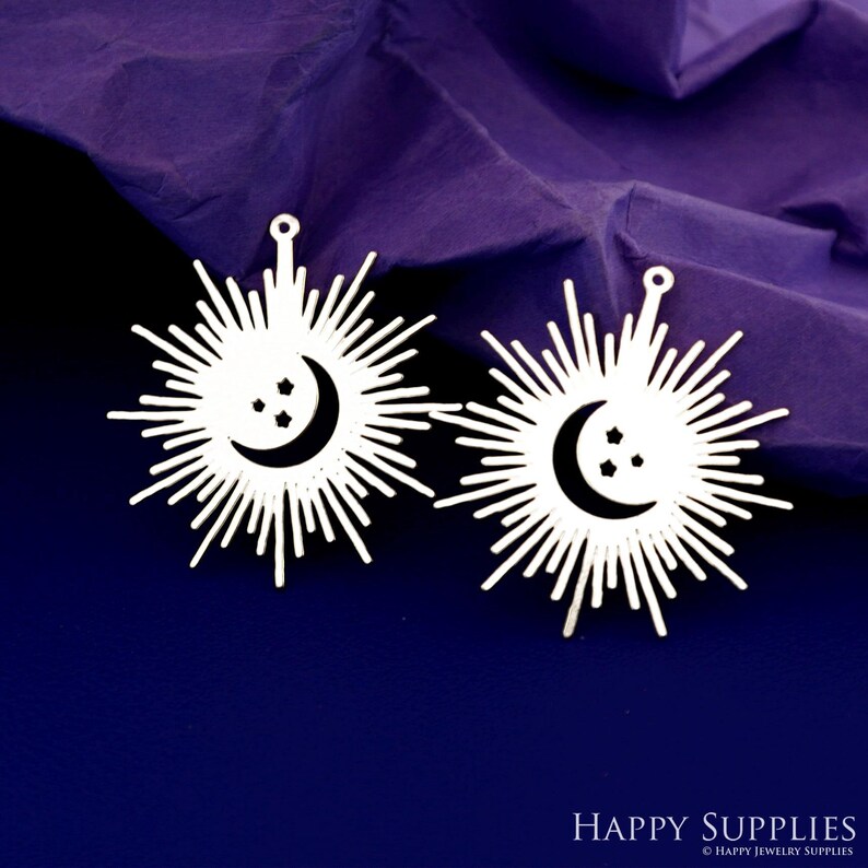 Stainless Steel Jewelry Charms, Raw Brass Charms, Sun Charms, Earrings Findings, Stainless Steel Silver Jewelry Pendants, Brass Jewelry Findings, Stainless Steel Pendants Jewelry Wholesale (D669)