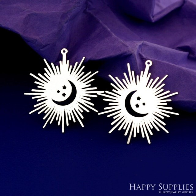 Stainless Steel Jewelry Charms, Raw Brass Charms, Sun Charms, Earrings Findings, Stainless Steel Silver Jewelry Pendants, Brass Jewelry Findings, Stainless Steel Pendants Jewelry Wholesale (D669)