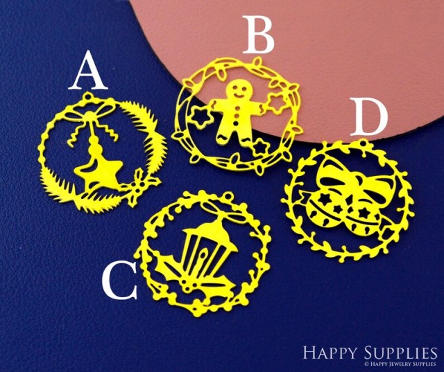 Stainless Steel Jewelry Charms, Raw Brass Charms,Christmas Charms, Earrings Findings, Stainless Steel Silver Jewelry Pendants, Brass Jewelry Findings, Stainless Steel Pendants Jewelry Wholesale (D2873)