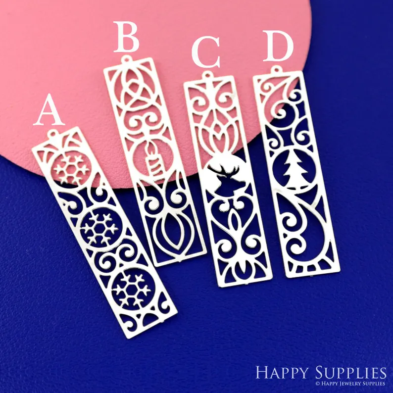 Stainless Steel Jewelry Charms, Raw Brass Charms,Christmas Charms, Earrings Findings, Stainless Steel Silver Jewelry Pendants, Brass Jewelry Findings, Stainless Steel Pendants Jewelry Wholesale (D2842)